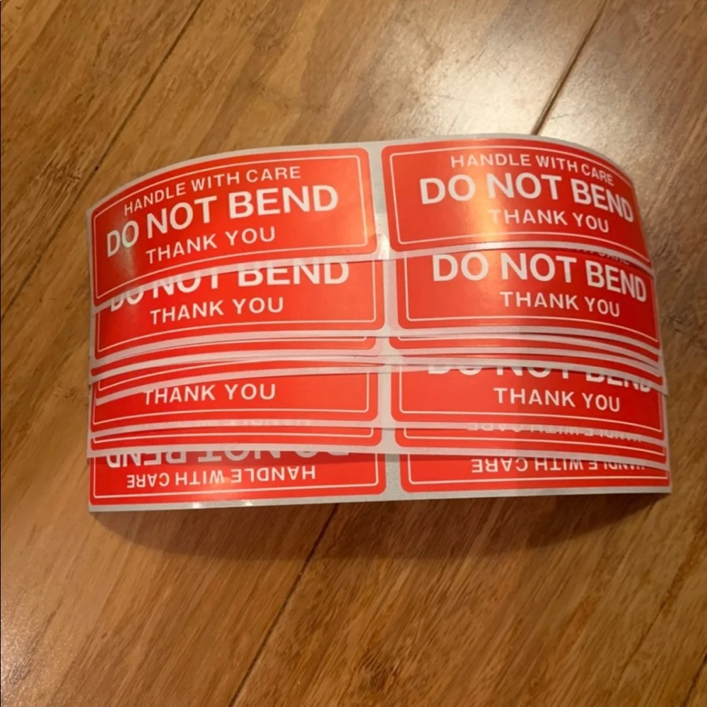 50 Do not bend stickers